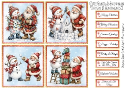 Cute Santa & Snowman Toppers & Sentiments Kit 2