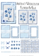 Abstract Watercolour Flowers In Blue