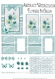 Abstract Watercolour Flowers In Green