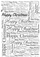 Glitter Happy Christmas Word Backing Paper
