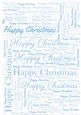 Glitter Happy Christmas Word Backing Paper