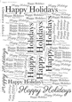 Glitter Happy Holidays Word Backing Paper