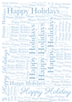 Glitter Happy Holidays Word Backing Paper