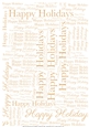Glitter Happy Holidays Word Backing Paper
