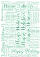 Glitter Happy Holidays Word Backing Paper