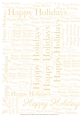 Glitter Happy Holidays Word Backing Paper