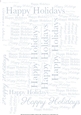 Glitter Happy Holidays Word Backing Paper