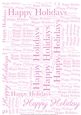 Glitter Happy Holidays Word Backing Paper