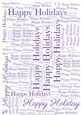 Glitter Happy Holidays Word Backing Paper