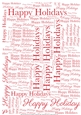 Glitter Happy Holidays Word Backing Paper