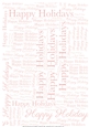 Glitter Happy Holidays Word Backing Paper