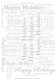 Glitter Happy Holidays Word Backing Paper