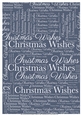 Christmas Wishes Word Backing Paper on Blue Background