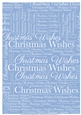 Christmas Wishes Word Backing Paper on Medium Blue Background