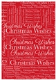 Christmas Wishes Word Backing Paper on Red Background