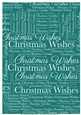 Christmas Wishes Word Backing Paper on Teal Background