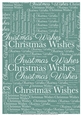 Christmas Wishes Word Backing Paper on Light Teal Background