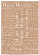 Happy Holidays Word Backing Paper on Beige Background