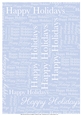 Happy Holidays Word Backing Paper on Light Blue Background