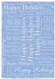 Happy Holidays Word Backing Paper on Medium Blue Background