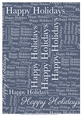 Happy Holidays Word Backing Paper on Blue Background
