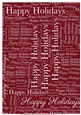 Happy Holidays Word Backing Paper on Burgundy Background