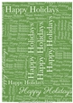 Happy Holidays Word Backing Paper on Light Green Background