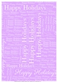 Happy Holidays Word Backing Paper on Lilac Background