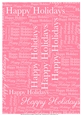 Happy Holidays Word Backing Paper on Pink Background