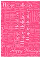 Happy Holidays Word Backing Paper on Pink Background