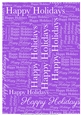 Happy Holidays Word Backing Paper on Medium Purple Background