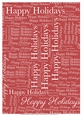 Happy Holidays Word Backing Paper on Raspberry Background