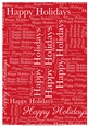 Happy Holidays Word Backing Paper on Red Background