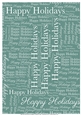 Happy Holidays Word Backing Paper on Light Teal Background