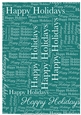 Happy Holidays Word Backing Paper onTeal Background