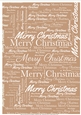 Merry Christmas Word Backing Paper on Beige Background