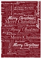 Merry Christmas Word Backing Paper on Burgundy Background