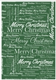 Merry Christmas Word Backing Paper on Dark Green Background