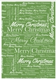 Merry Christmas Word Backing Paper on Light Green Background
