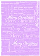 Merry Christmas Word Backing Paper on Lilac Background
