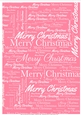 Merry Christmas Word Backing Paper on Light Pink Background