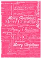 Merry Christmas Word Backing Paper on Pink Background