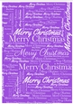 Merry Christmas Word Backing Paper on Light Purple Background
