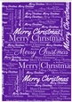 Merry Christmas Word Backing Paper on Purple Background