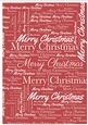 Merry Christmas Word Backing Paper on Raspberry Background
