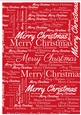 Merry Christmas Word Backing Paper on Red Background