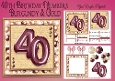Milestone Birthday Burgundy & Gold 40th