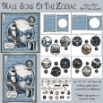 Male Signs of the Zodiac 6x6 & 5x7 cards
