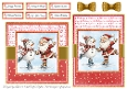 Cute Santa and Snowman 2 Card Fronts & Sentiments - 6x6 & 5x7