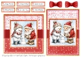 Cute Santa and Snowman 4 Card Fronts & Sentiments - 6x6 & 5x7